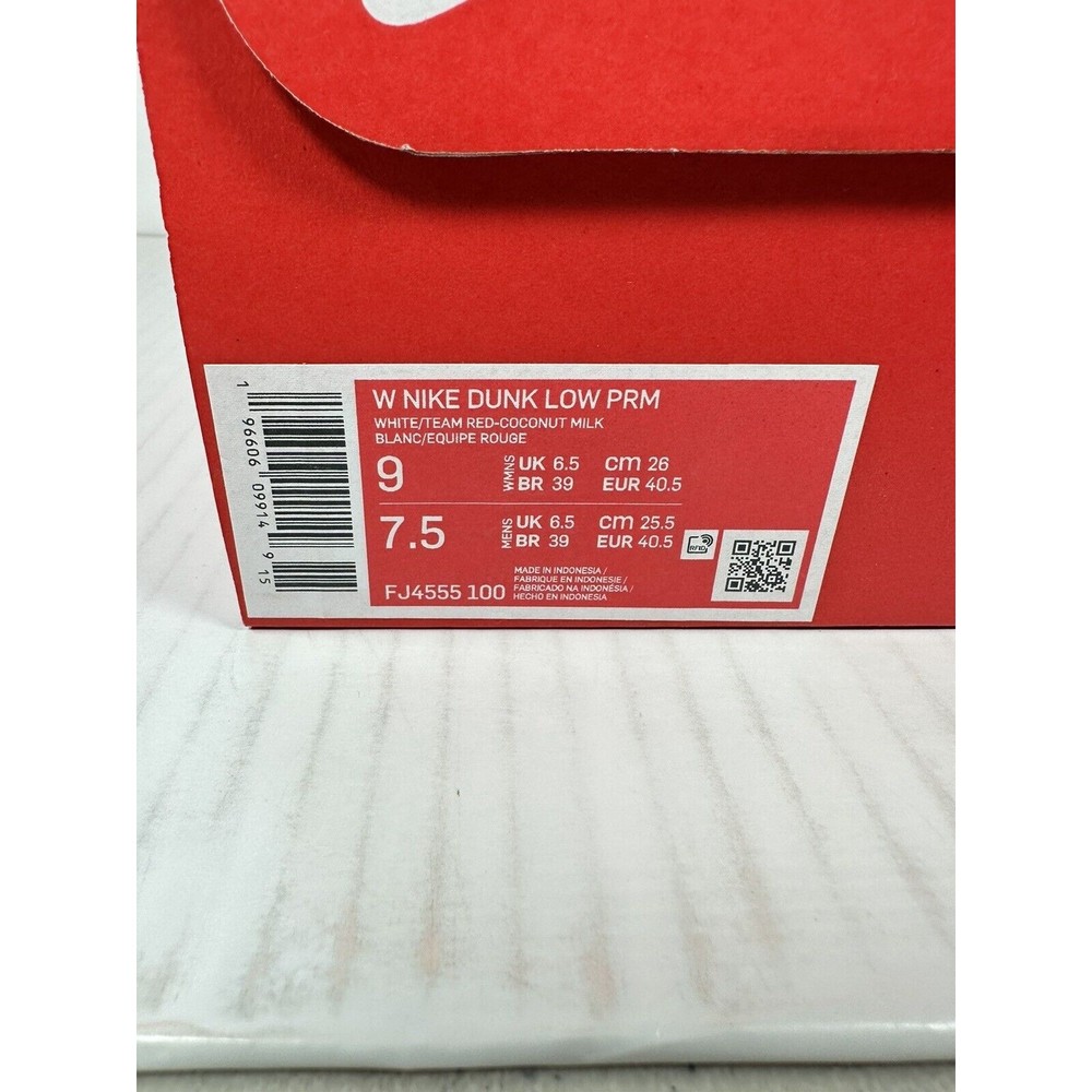 NEW Nike Dunk Low Premium Vintage Red FJ4555-100 - Picture 8 of 8